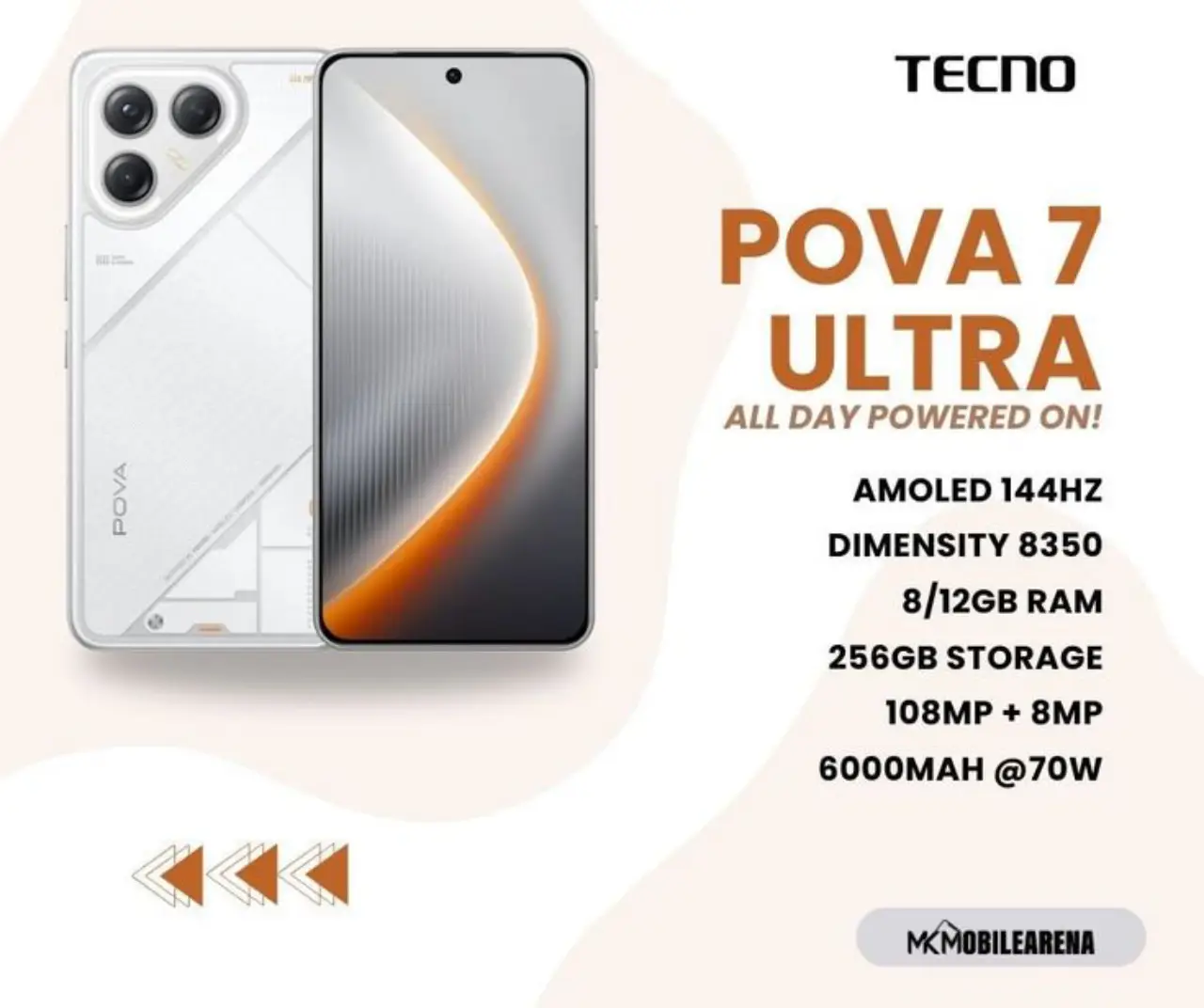Tecno Pova 7 Ultra 5G — 450,000 د.ع