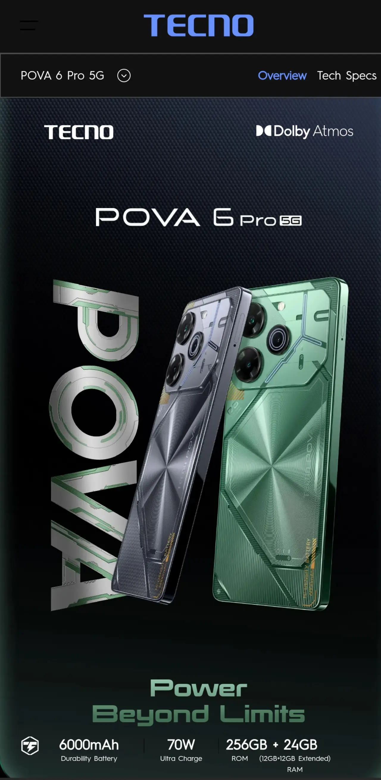 Tecno Pova 6 Pro — 255,000 د.ع