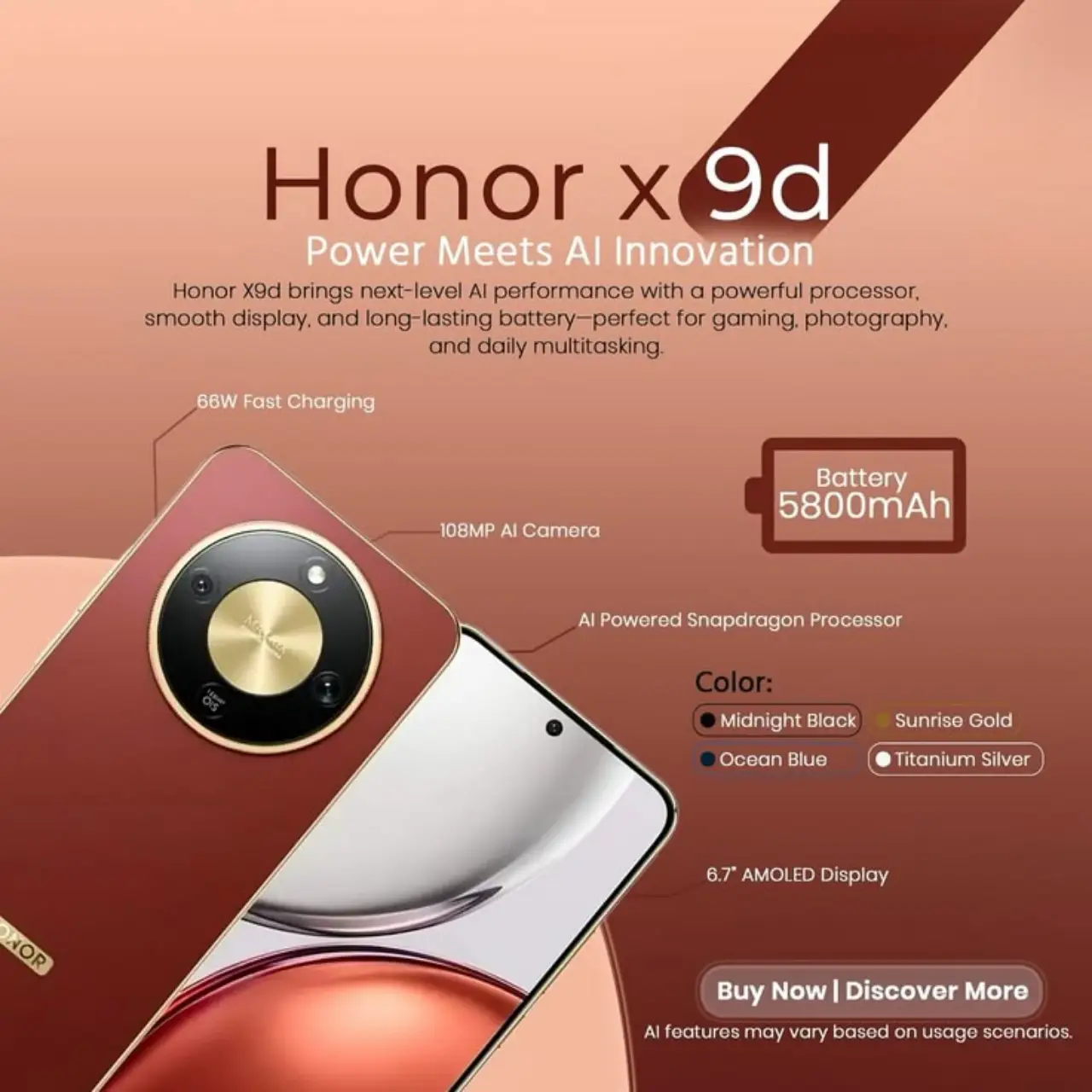 Honor X9d — 650,000 د.ع